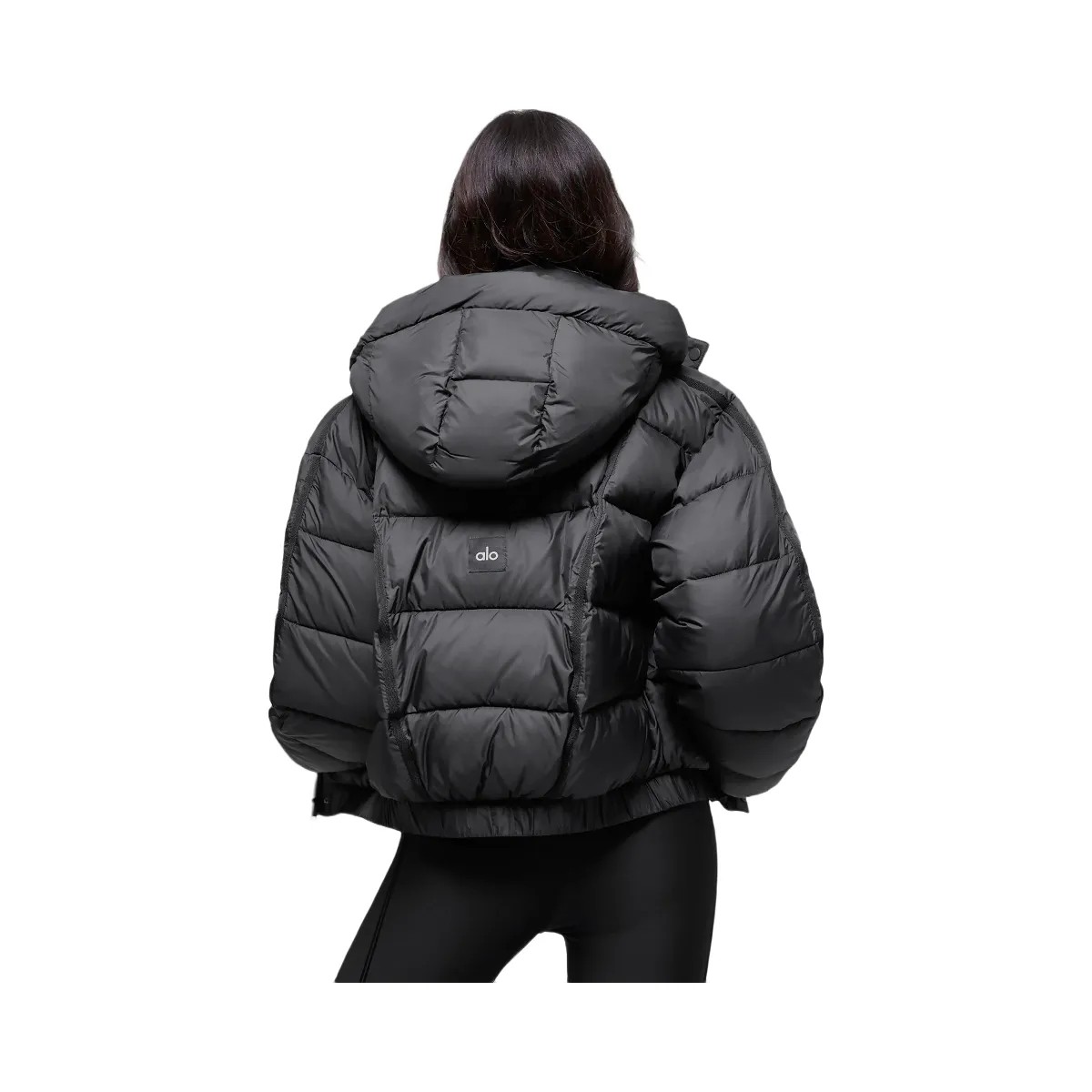 Alo Women's Aspen Love Puffer Jacket - Black - HypeFly India View 3