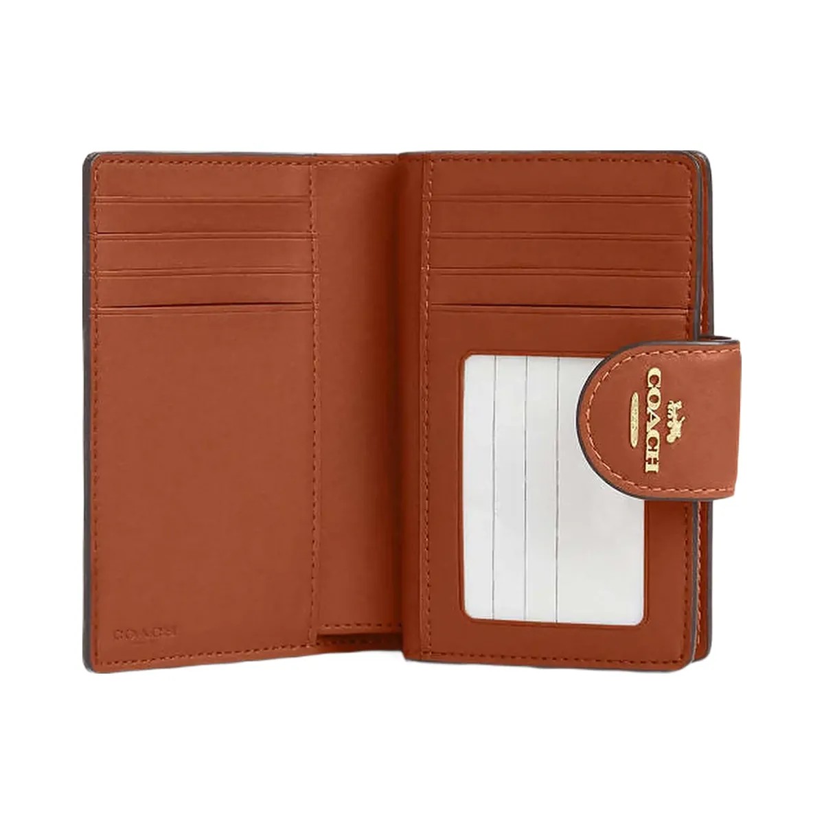 Coach Medium Corner Zip Wallet Smooth Leather-Gold-Tan - HypeFly India View 2