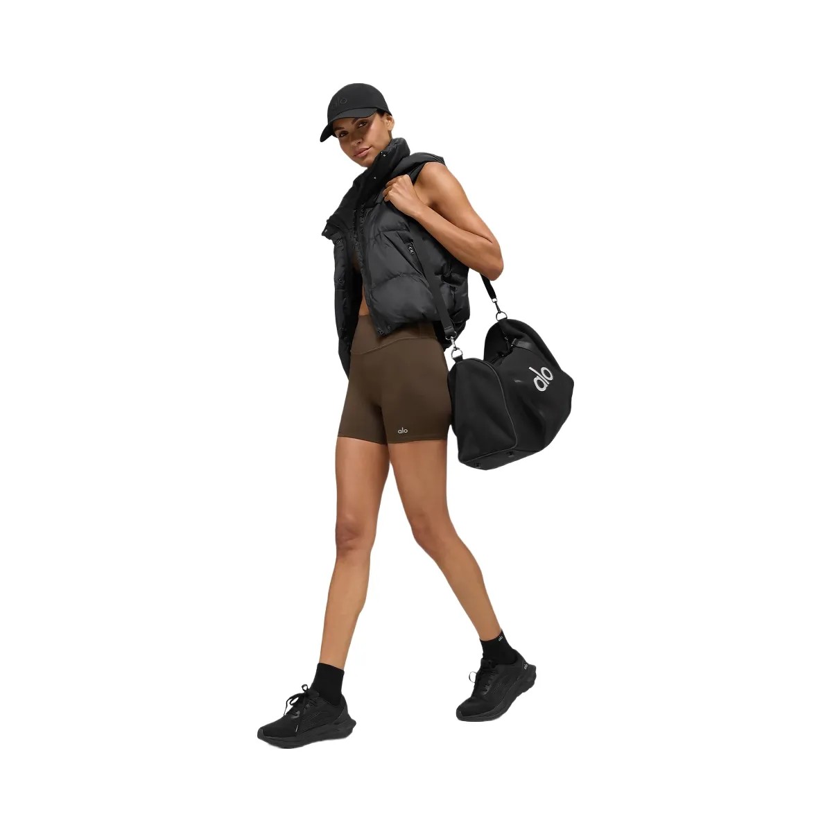 Alo Women's Gold Rush Puffer Vest - Black - HypeFly India View 4