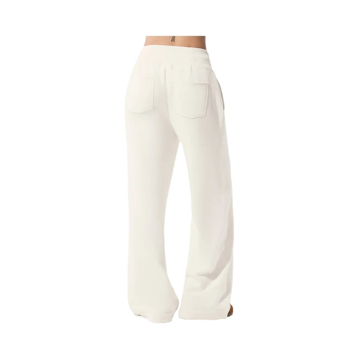 Alo Women's Serenity Wide Leg Sweatpant - Ivory - HypeFly India View 4