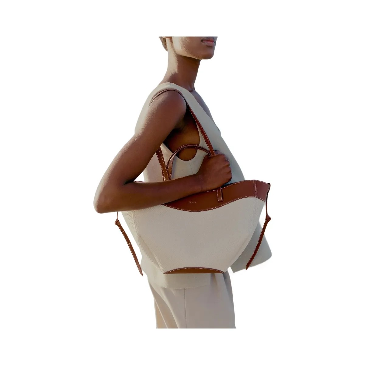 Polene Cyme Mini Cognac Canvas - HypeFly India View 2