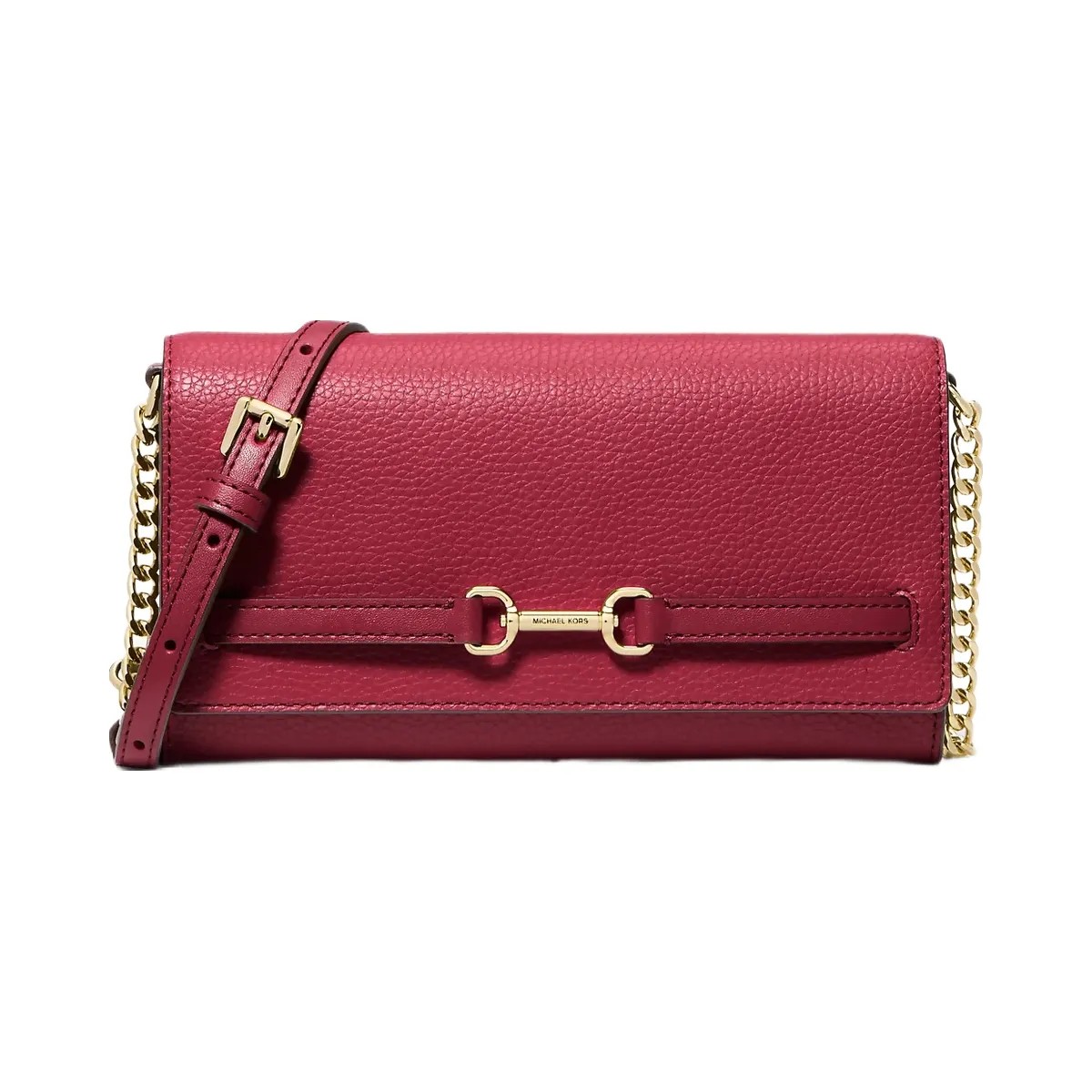 Michael Kors Carson Large Pebbled Leather Convertible Crossbody Bag Cherry - HypeFly India View 1