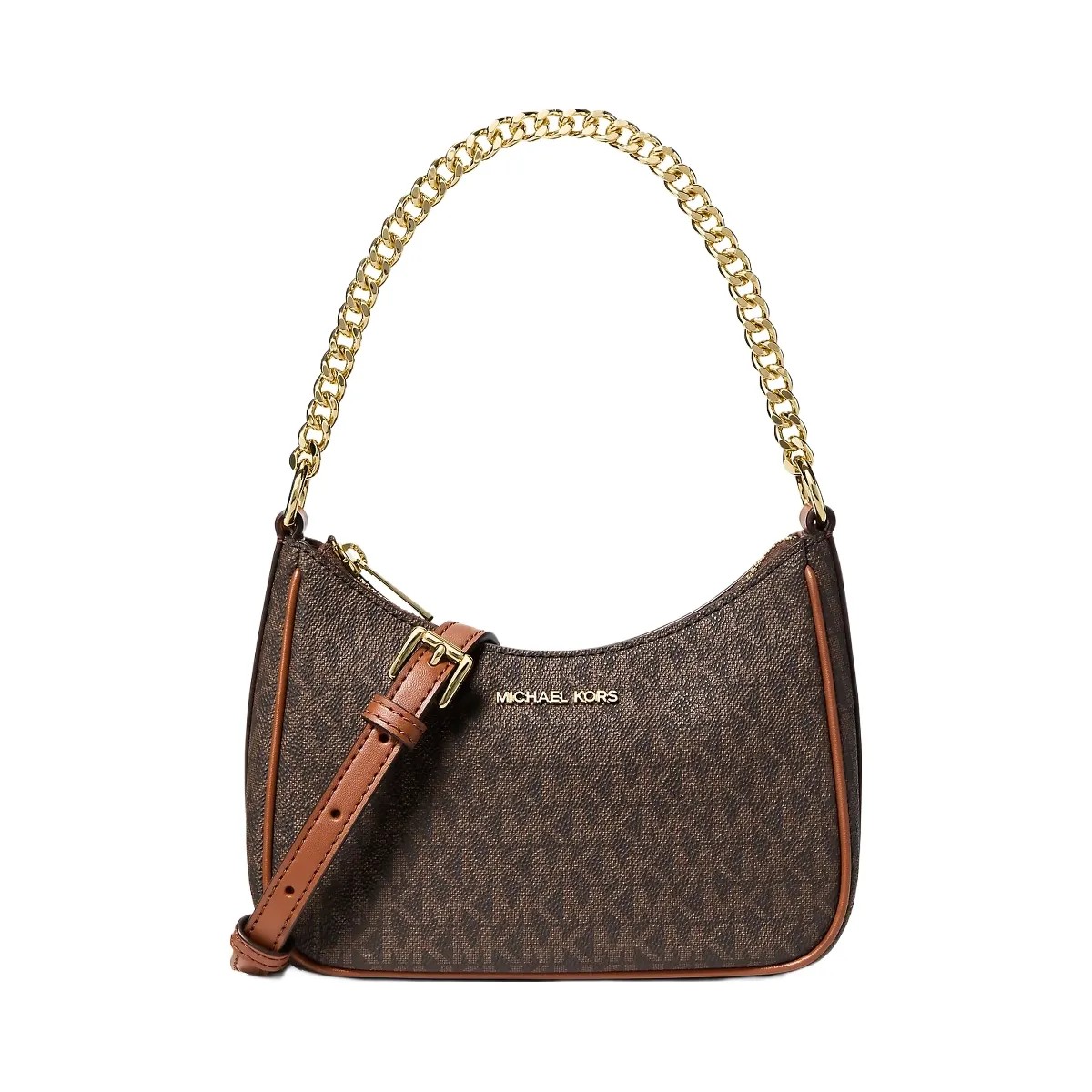 Michael Kors Jet Set Signature Logo Convertible Crossbody Bag Brown - HypeFly India View 1