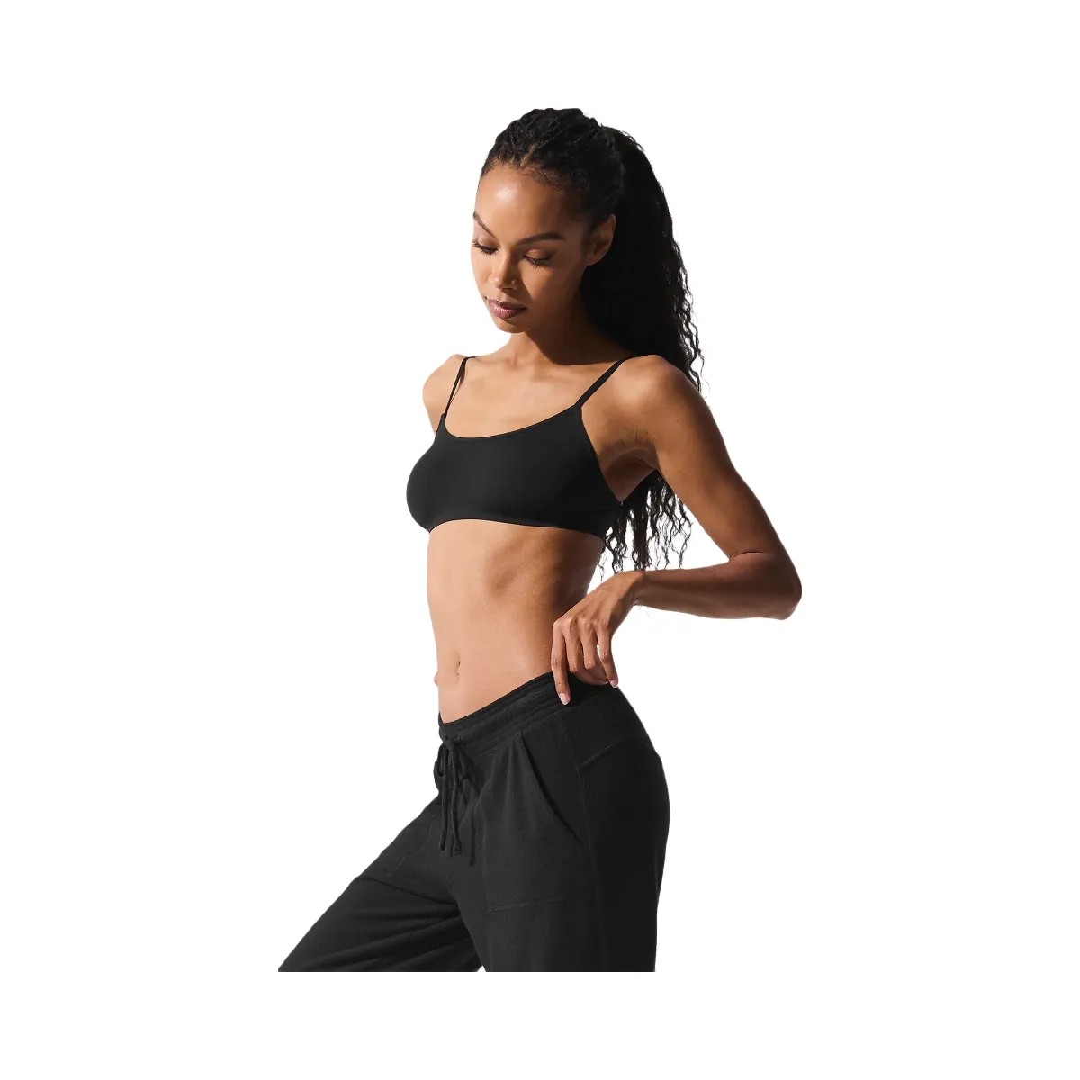 Alo Women's Sheer Glow Bra - Black - HypeFly India View 4