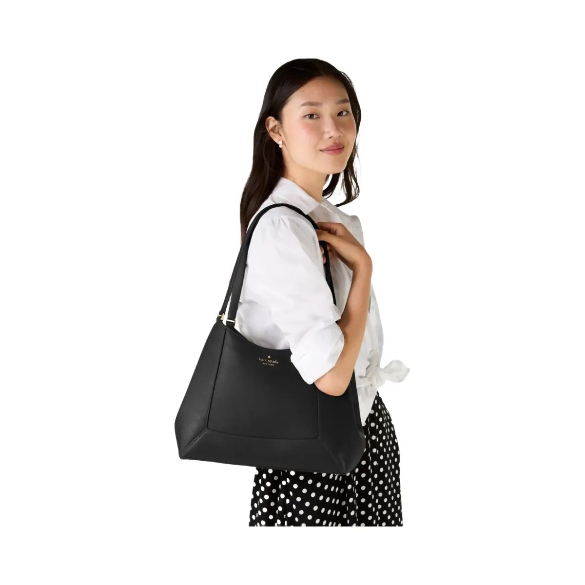 Kate Spade Lena Triple Compartment Shoulder Bag Black - HypeFly India View 2