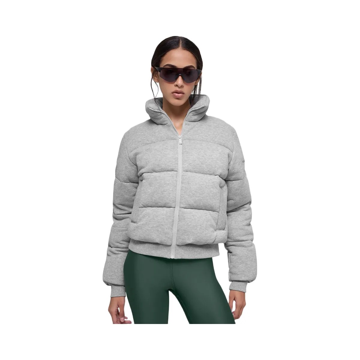 Alo Women's Sweatshirt Puffer - Athletic Heather Grey - HypeFly India View 1