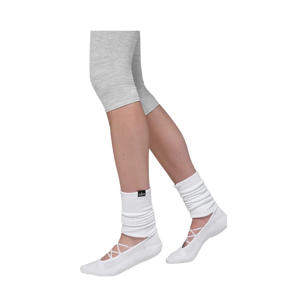 Alo Women's Alosoft High-Waist Iconic 90's Capri - Athletic Heather Grey - HypeFly India View 2