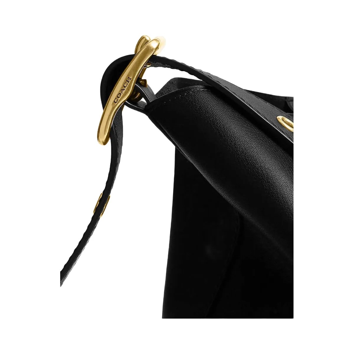 Coach Bleecker Bucket Bag Natural Grain Leather-Brass-Black - HypeFly India View 4