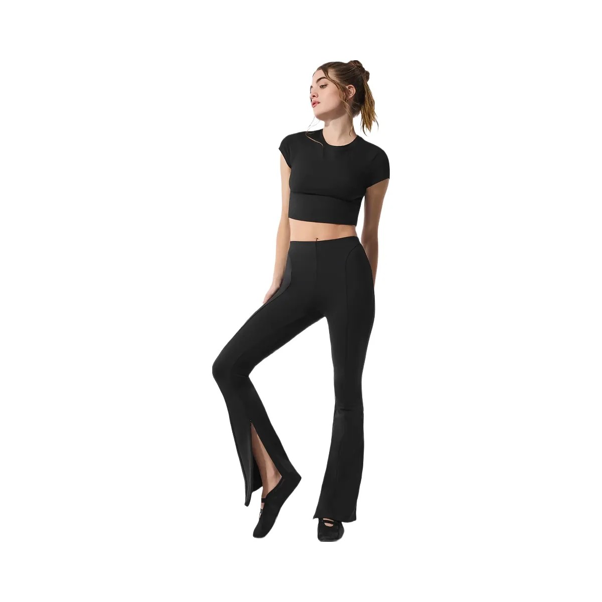 Alo Women's High-Waist Zip It Flare Legging - Black - HypeFly India View 4