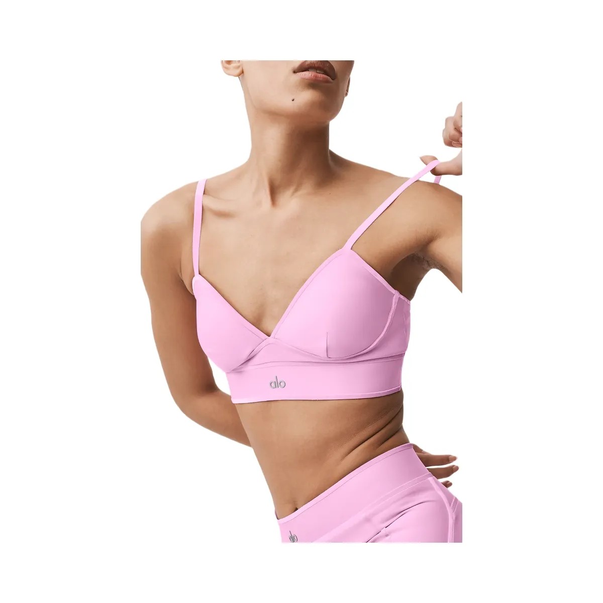 Alo Women's Airlift Love Language Bra - Candy Heart Pink - HypeFly India View 1