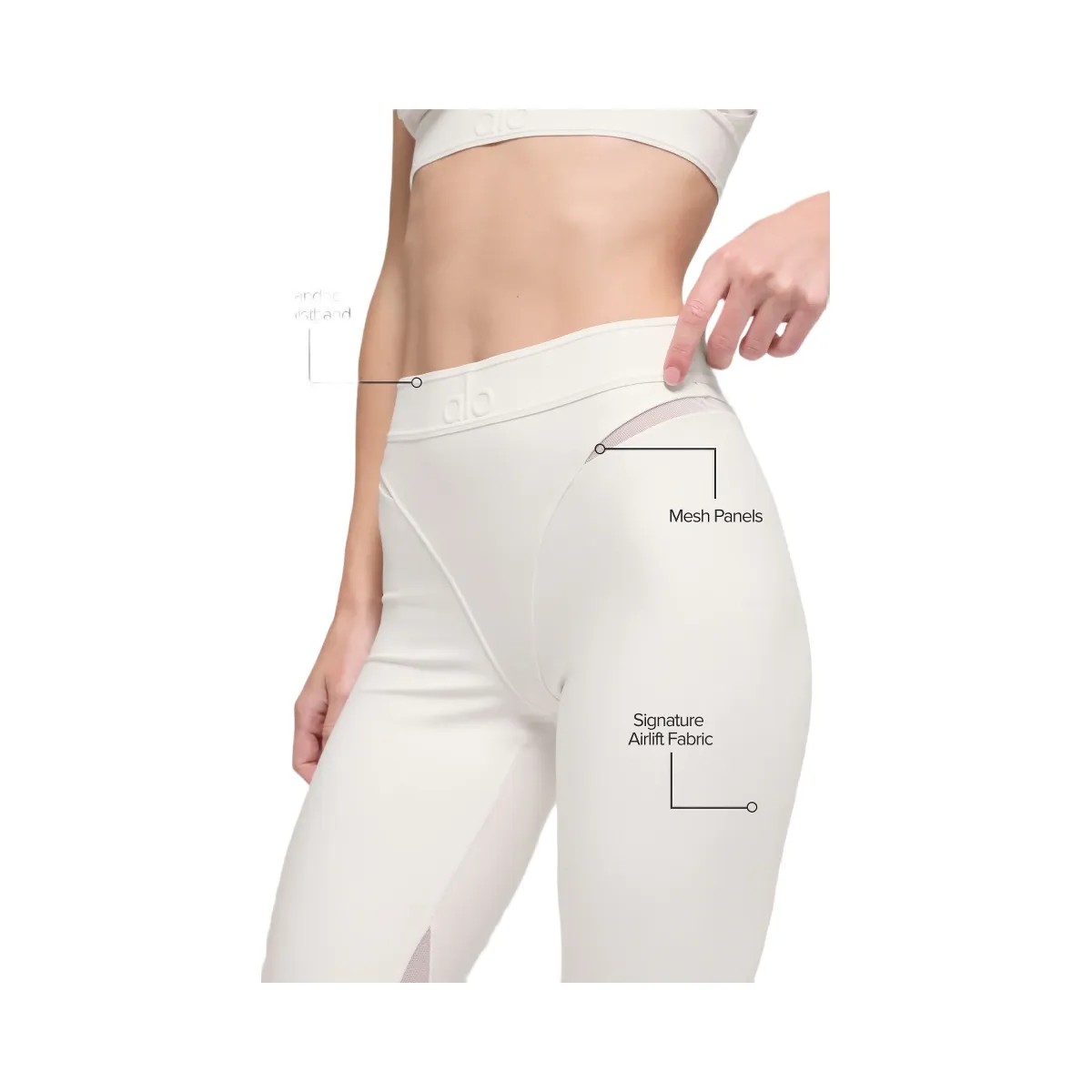 Alo Women's Airlift High-Waist 7/8 Rebel Legging - Ivory - HypeFly India View 2
