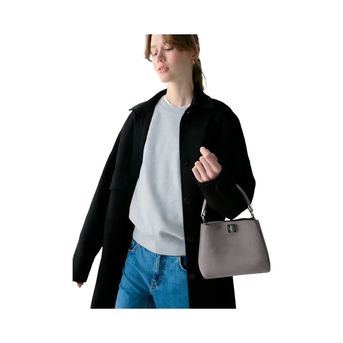 Kate Spade Phoebe Suede Small Top Handle Satchel Hare Grey - HypeFly India View 2