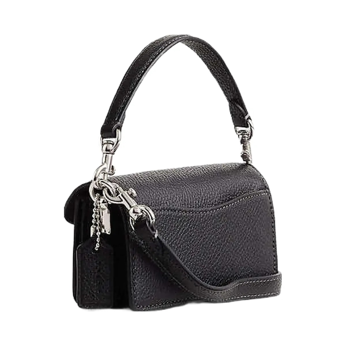 Coach Tabby Bag 12 Polished Pebble Leather-Silver-Black - HypeFly India View 2