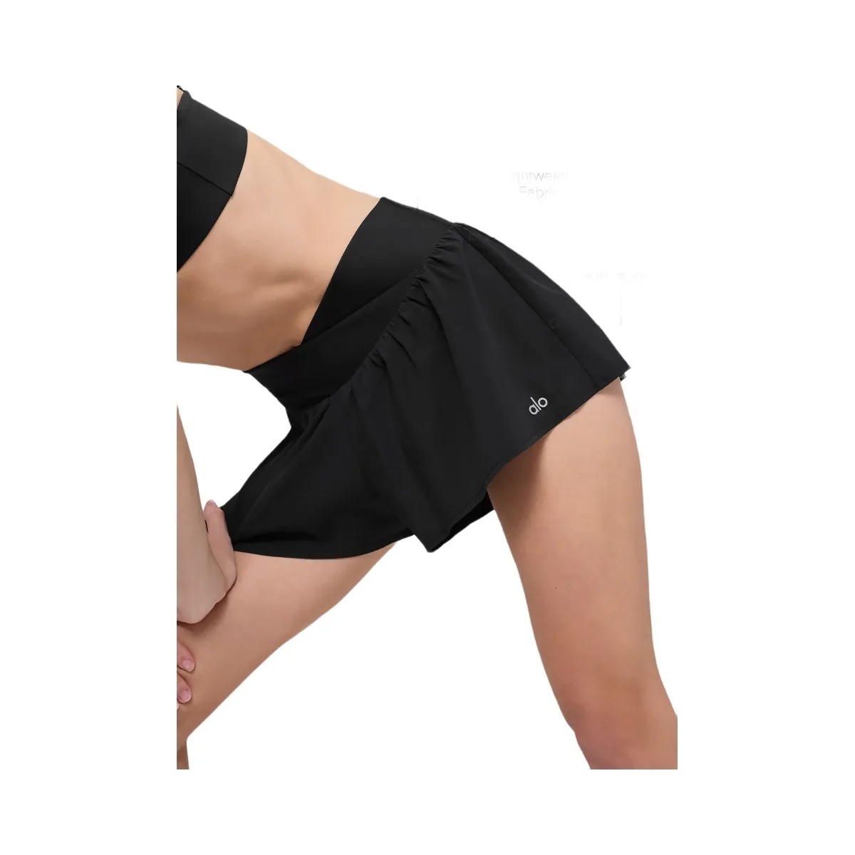 Alo Women's V-Cute Running Short - Black - HypeFly India View 2