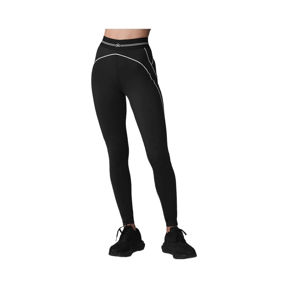 Alo Women's Airbrush High-Waist Heart Throb Legging - Black/White - HypeFly India View 1