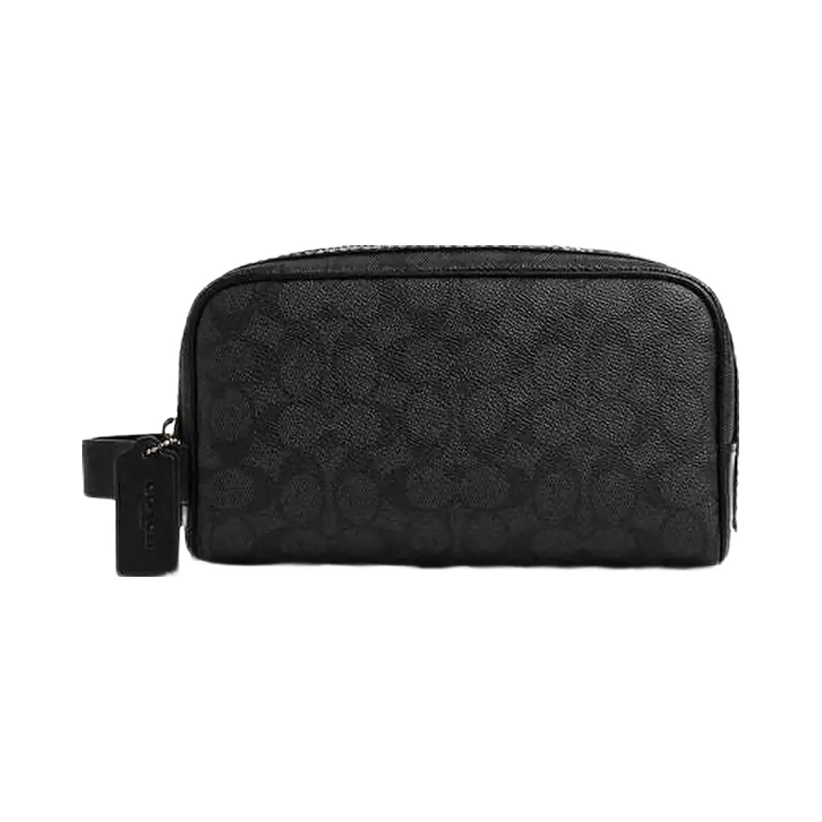 Coach Small Travel Kit In Signature Canvas Gunmetal-Charcoal-Black - HypeFly India View 1