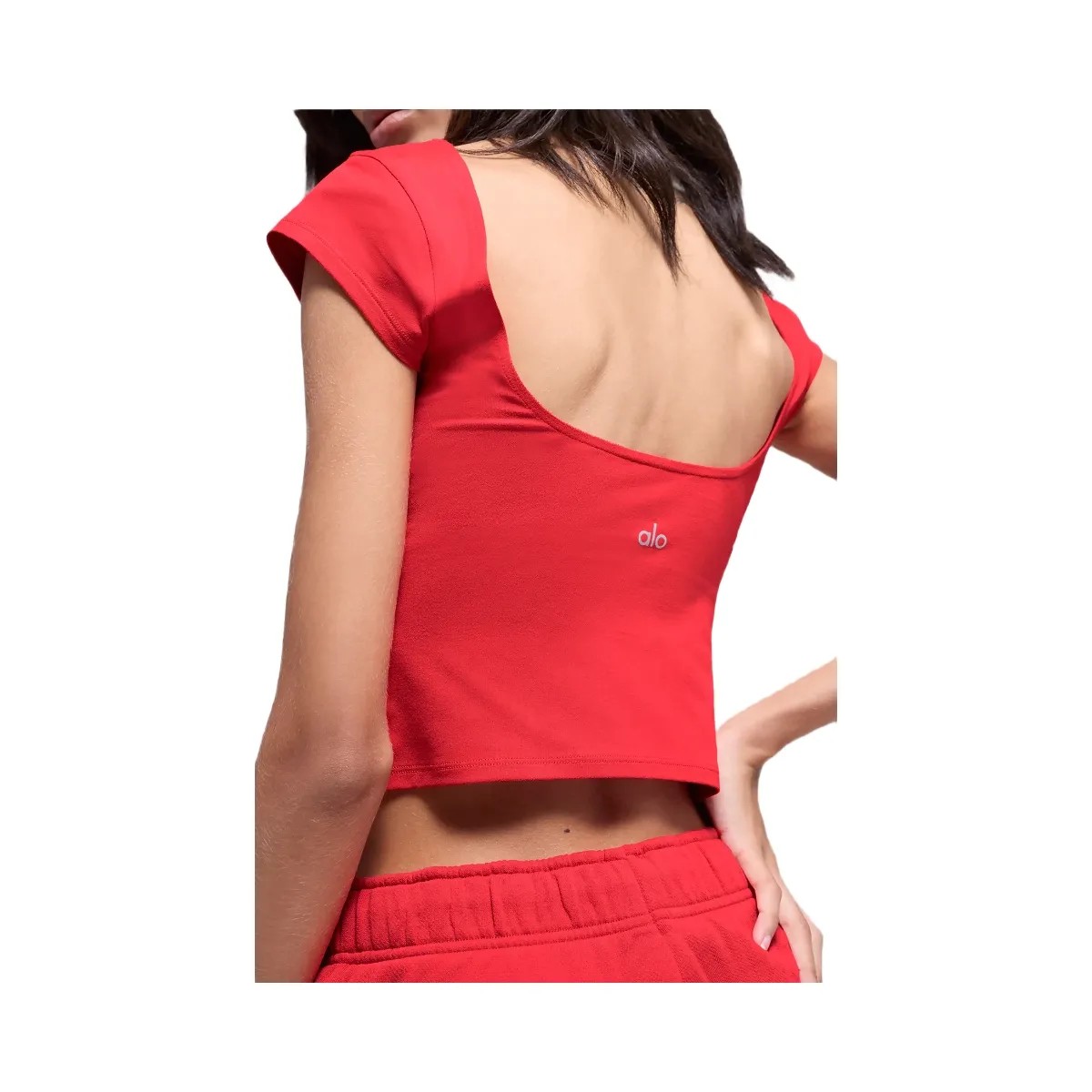 Alo Women's soft Back For More Tee - Bright Red - HypeFly India View 2