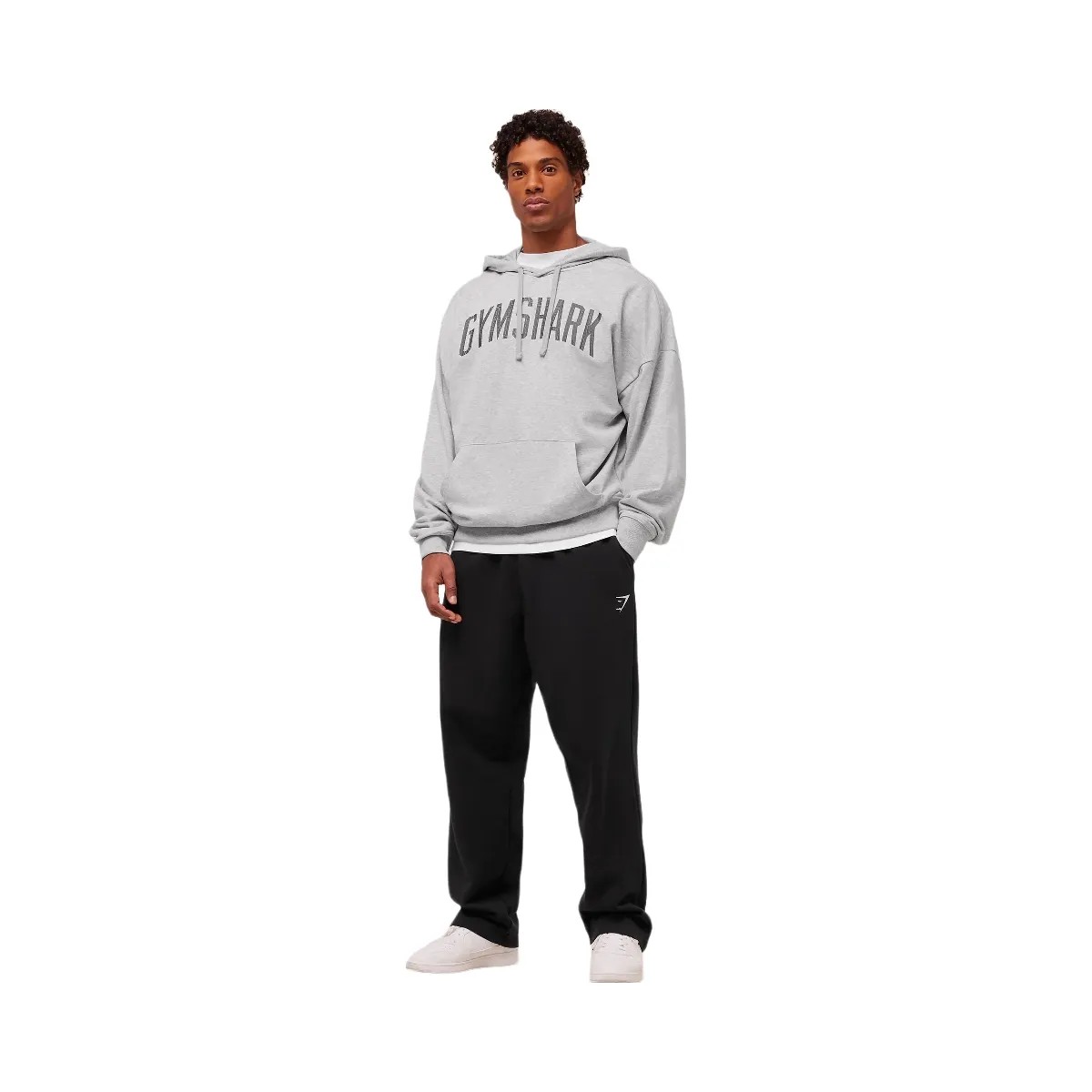 Gymshark Worn Graphic Hoodie - Light Grey Core Marl - HypeFly India View 4