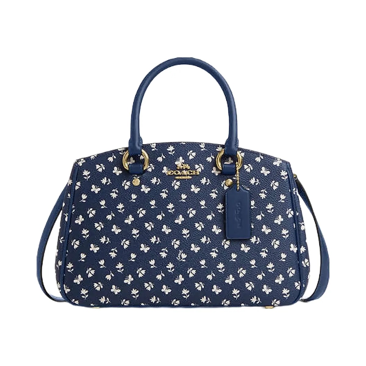 Coach Savannah Small Carryall Bag With Floral Print Gold-Deep Blue Multi - HypeFly India View 1