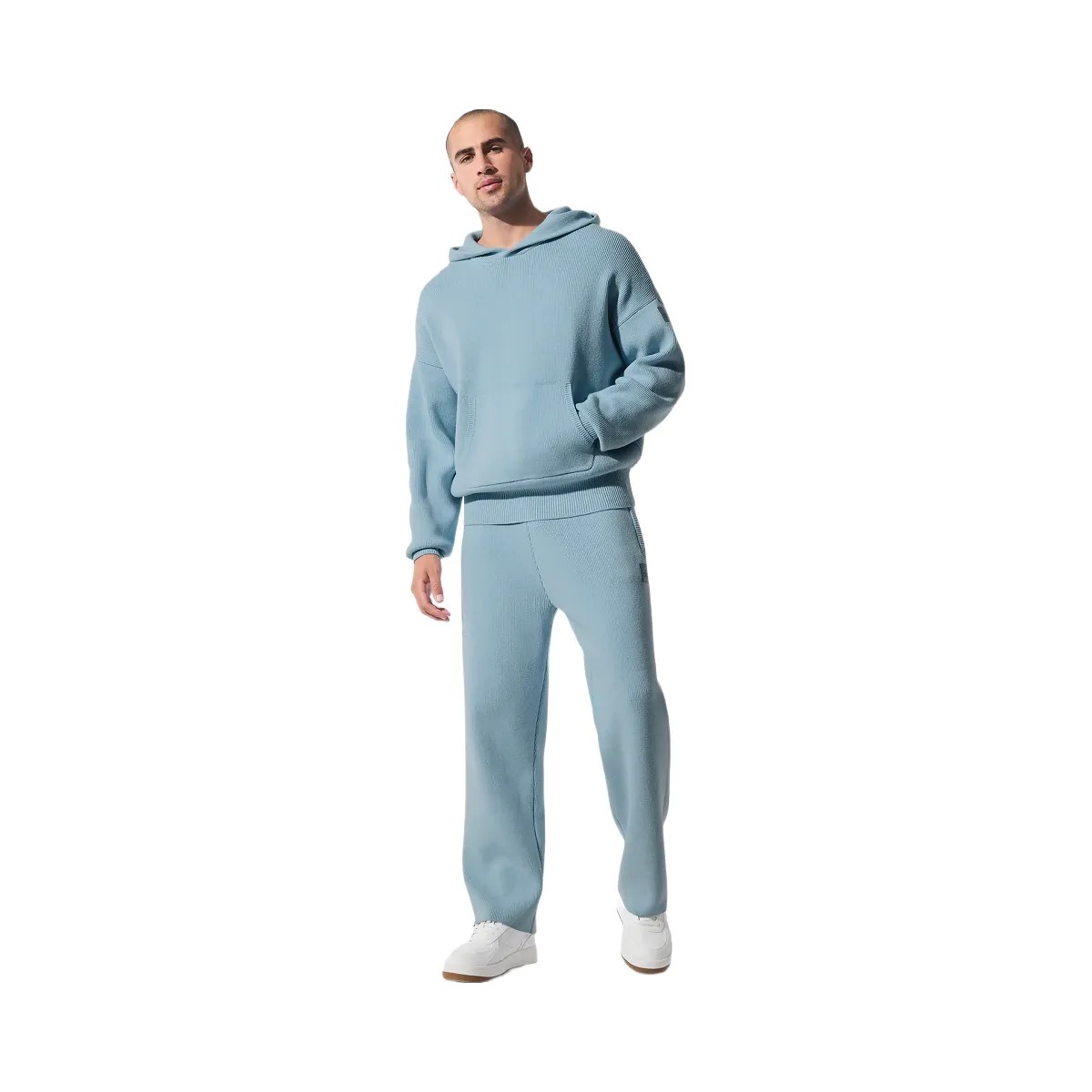 Alo Men's Scholar Hooded Sweater - Celestial Blue Heather - HypeFly India View 4