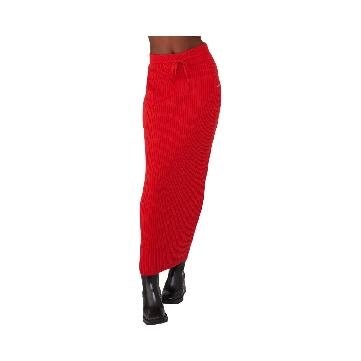 Alo Women's Cashmere Ribbed High-Waist Winter Dream Skirt - Red Flame - HypeFly India View 1