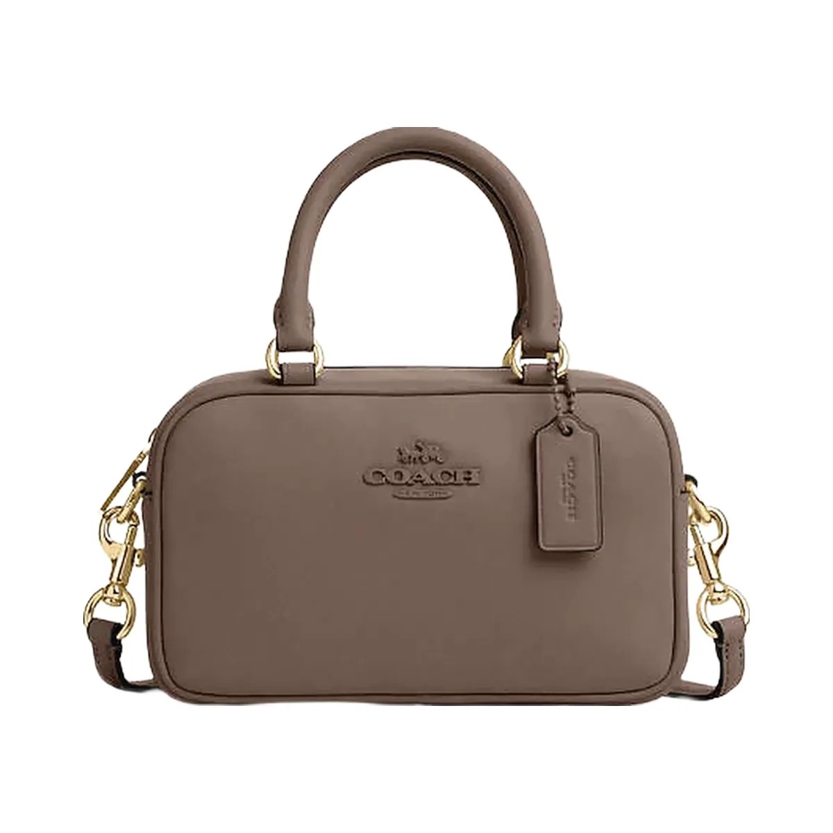 Coach Satchel Crossbody Smooth Leather-Gold-Dark Stone - HypeFly India View 1