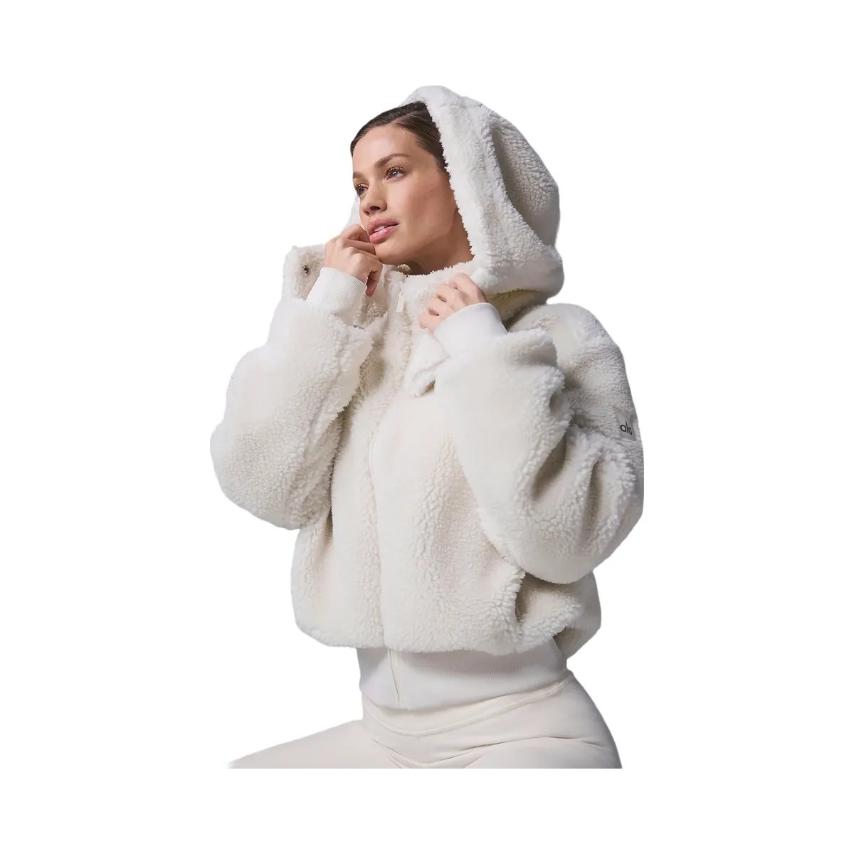 Alo Women's Foxy Sherpa Jacket - Ivory - HypeFly India View 5