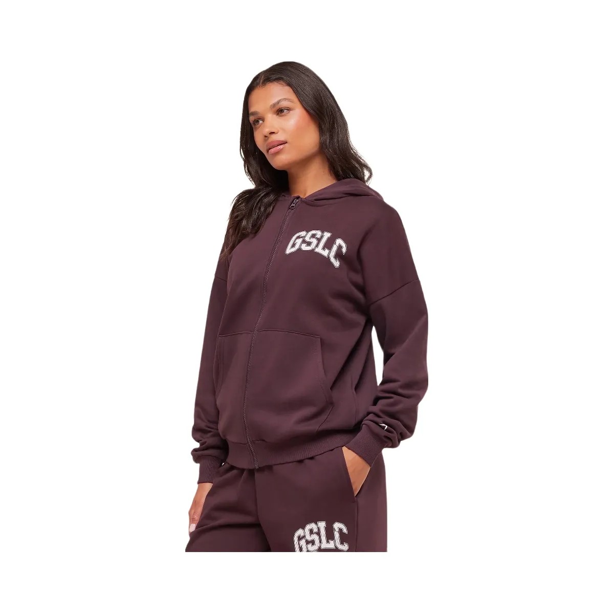 Gymshark GSLC Graphic Zip Up Hoodie - Cherry Purple - HypeFly India View 3
