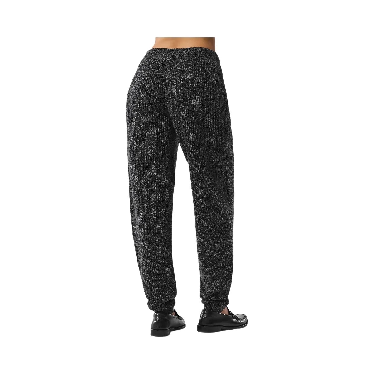 Alo Women's Marl Sweater Pant - Black Marl - HypeFly India View 4