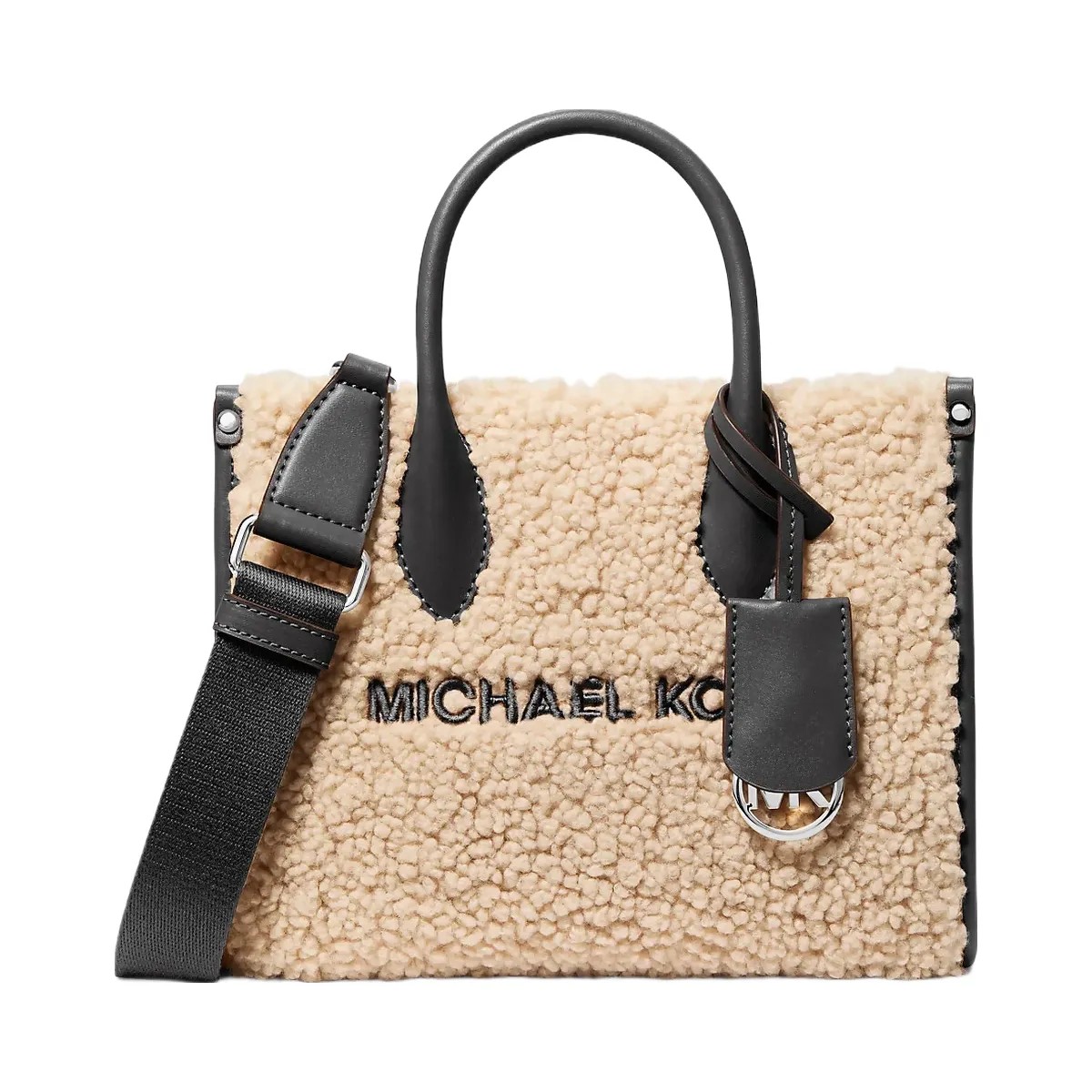 Michael Kors Mirella Small Faux Shearling Crossbody Bag Black - HypeFly India View 1