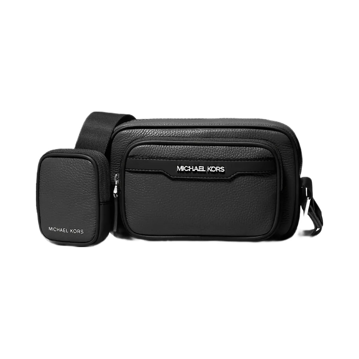 Michael Kors Cooper Pebbled Leather Camera Bag Black - HypeFly India View 1