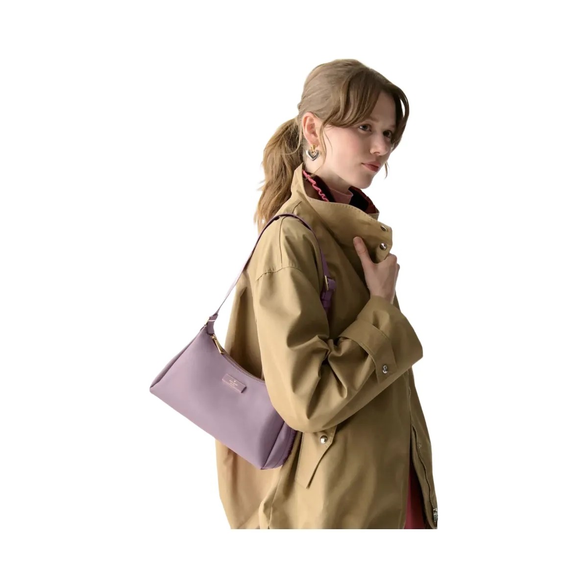 Kate Spade Carter Nylon Small Shoulder Bag Lavender Smoke - HypeFly India View 2