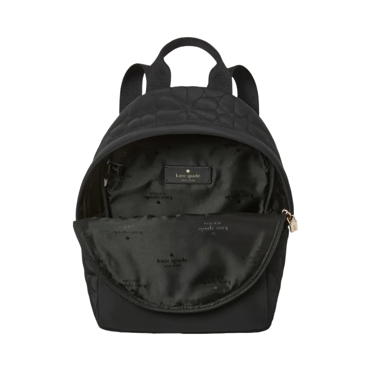 Kate Spade Flower Quilted Fabric Small Backpack Black - HypeFly India View 4