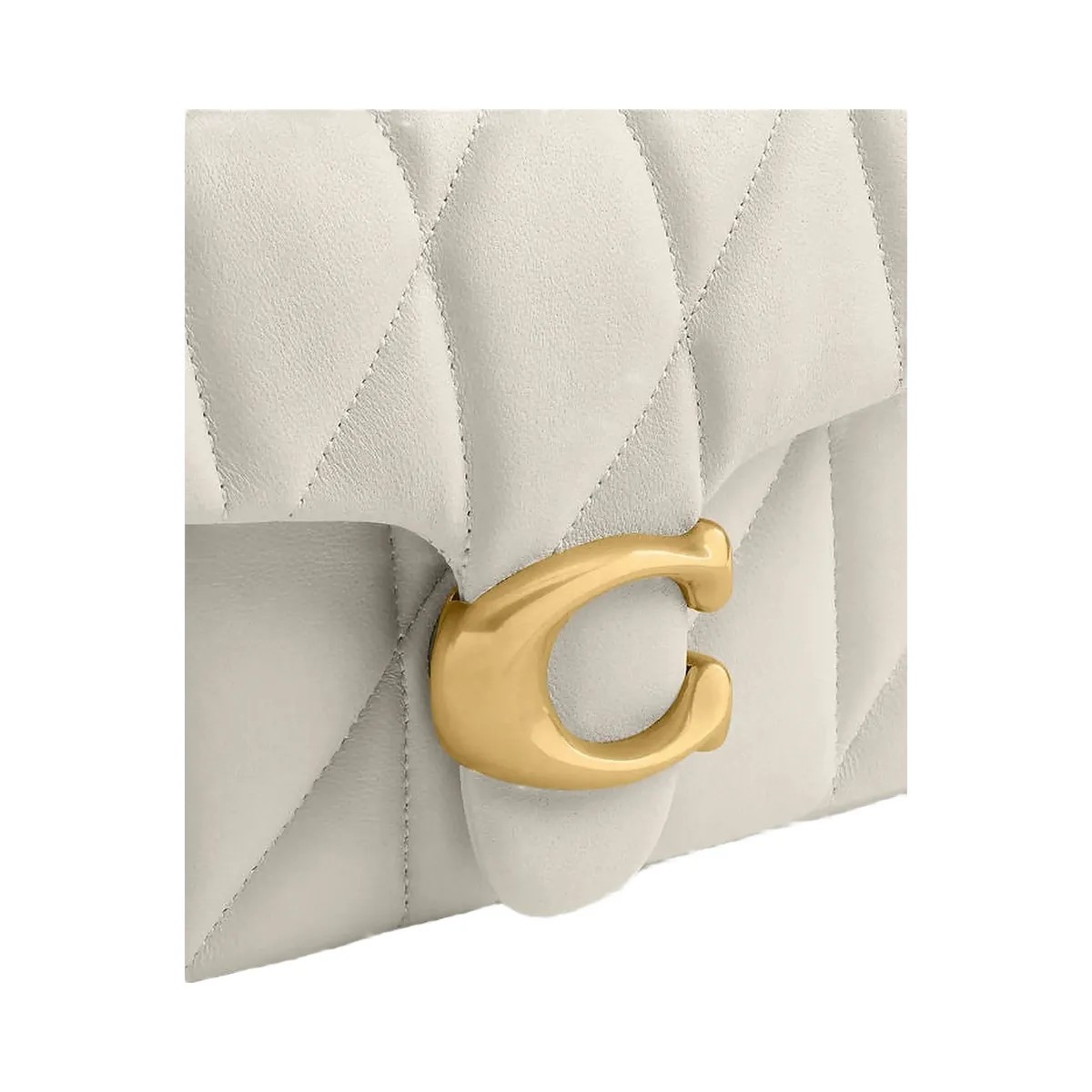 Coach Tabby Shoulder Bag 20 With Pillow Quilting Nappa Leather-Brass-Chalk - HypeFly India View 4