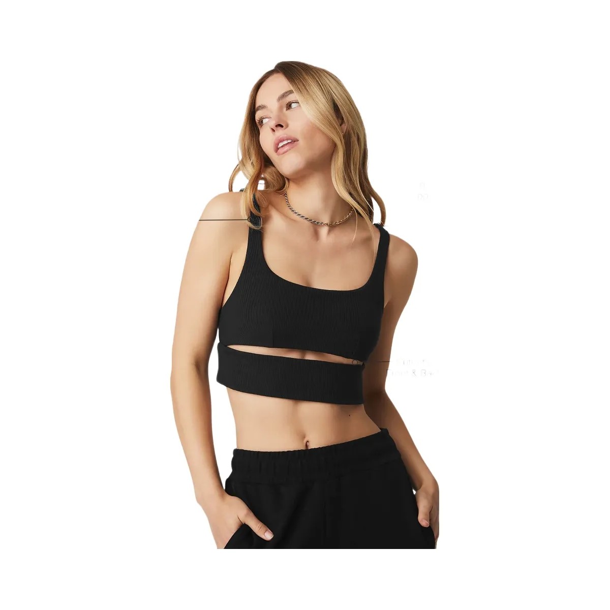 Alo Women's Slit Bra - Black - HypeFly India View 1