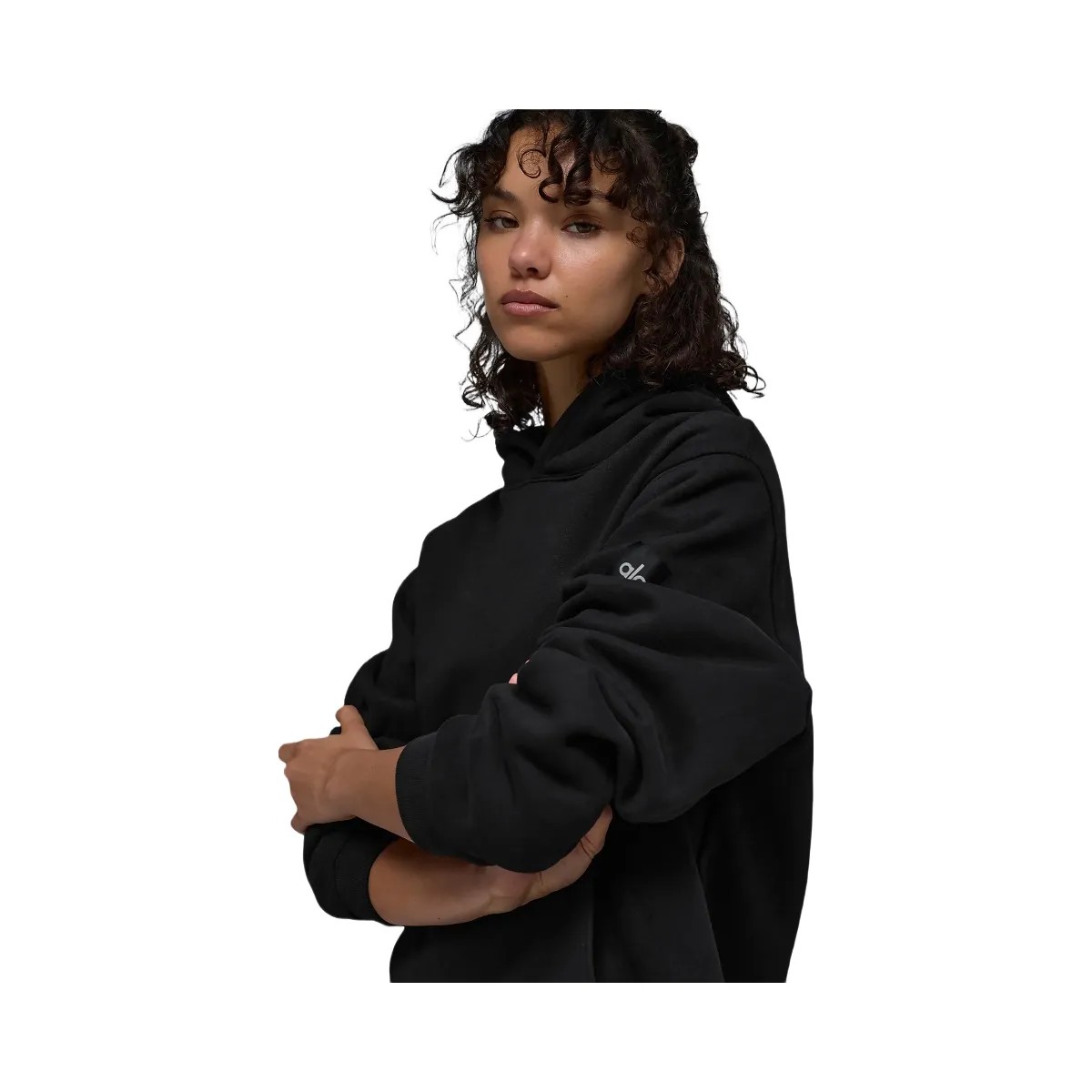 Alo Women's Renown Heavy Weight Hoodie - Black - HypeFly India View 2