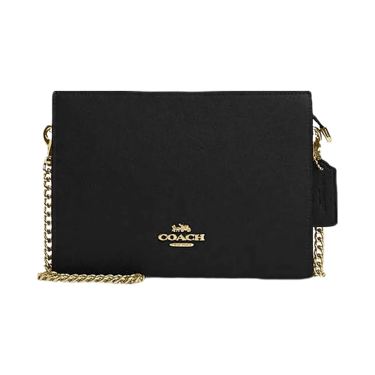 Coach Slim Crossbody Pebbled Leather-Gold-Black - HypeFly India View 1