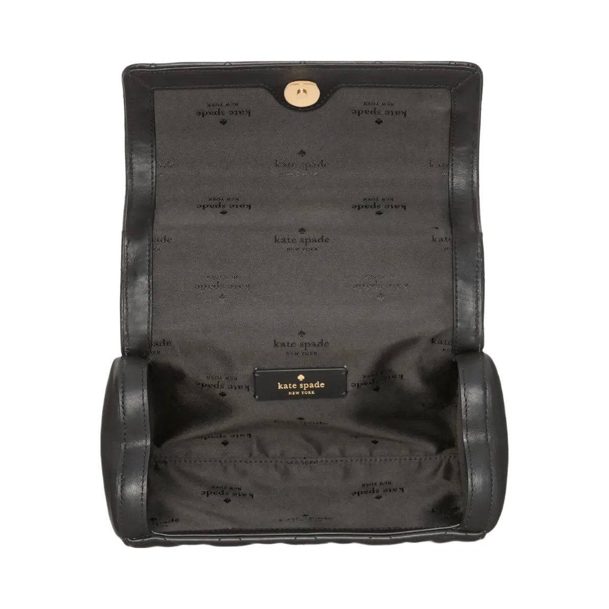 Kate Spade Heart Barrel Quilted Crossbody Black - HypeFly India View 4