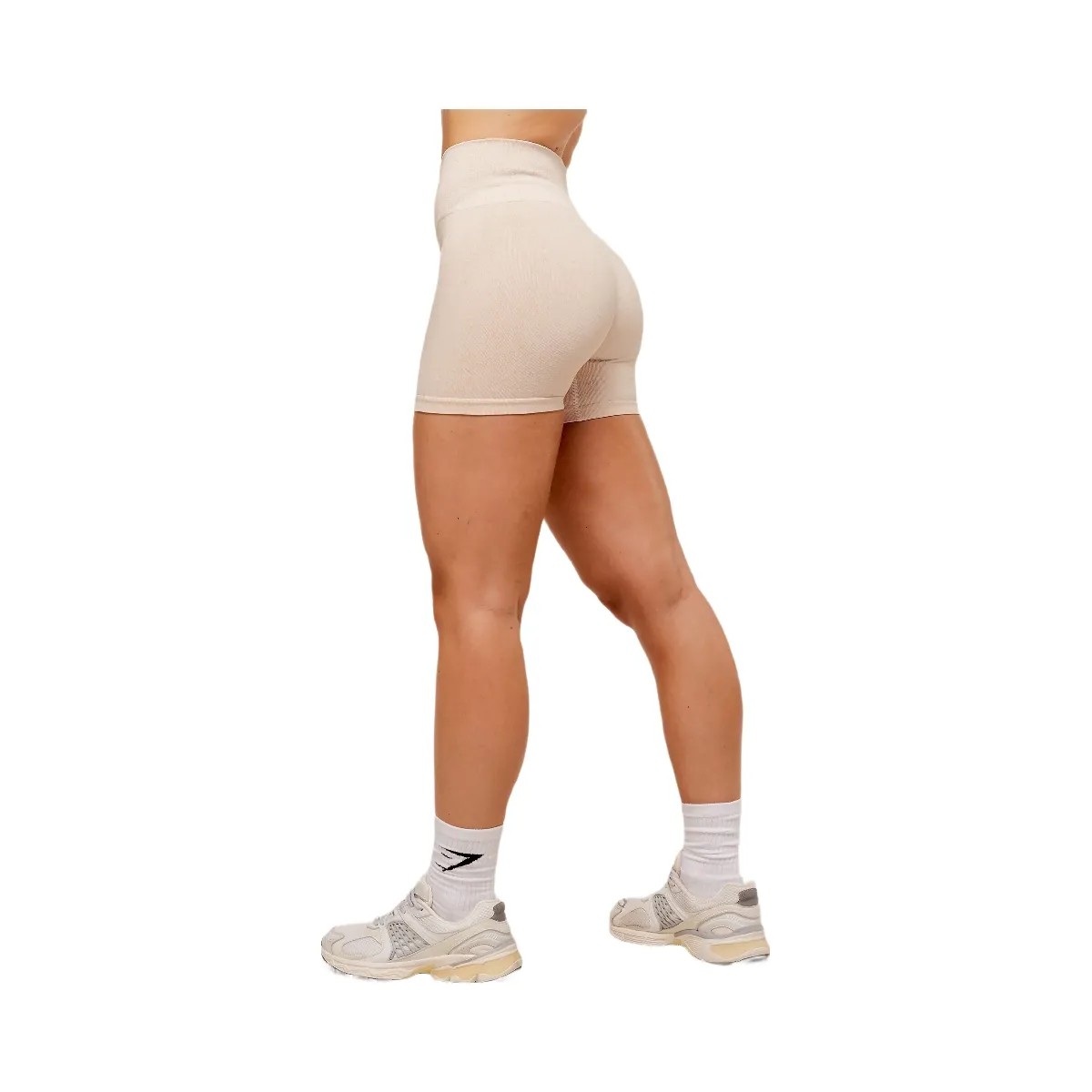 Gymshark Adapt Fleck x Whitney Seamless Shorts - Coconut White - HypeFly India View 3