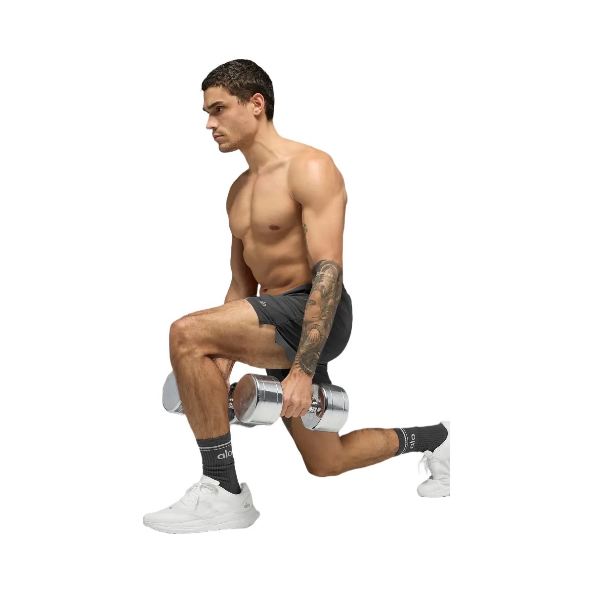 Alo Men's 5" Traction Running Short - Anthracite - HypeFly India View 5