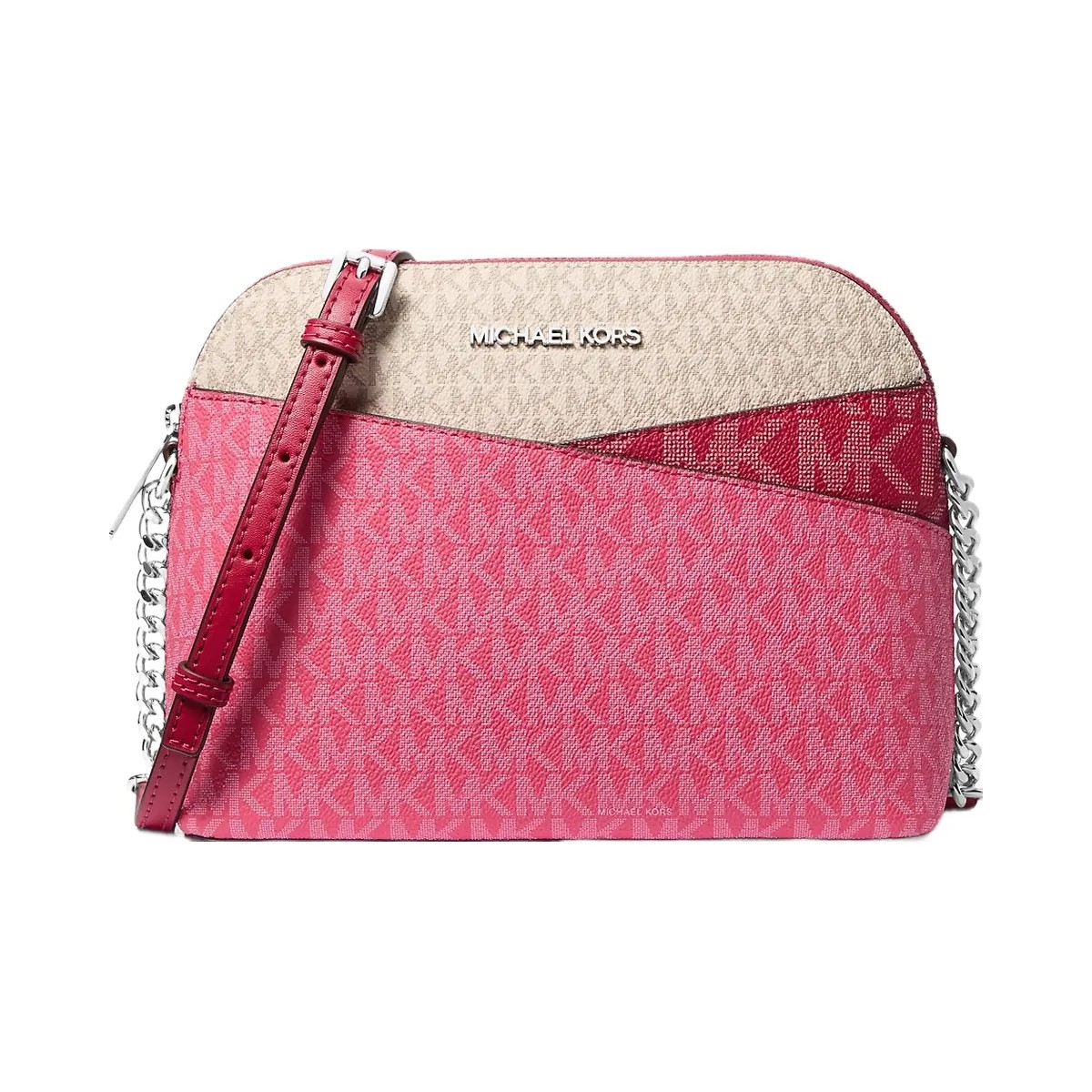Michael Kors Jet Set Travel Color-Block Signature Logo Crossbody Bag Dark Raspberry Multi - HypeFly India View 1