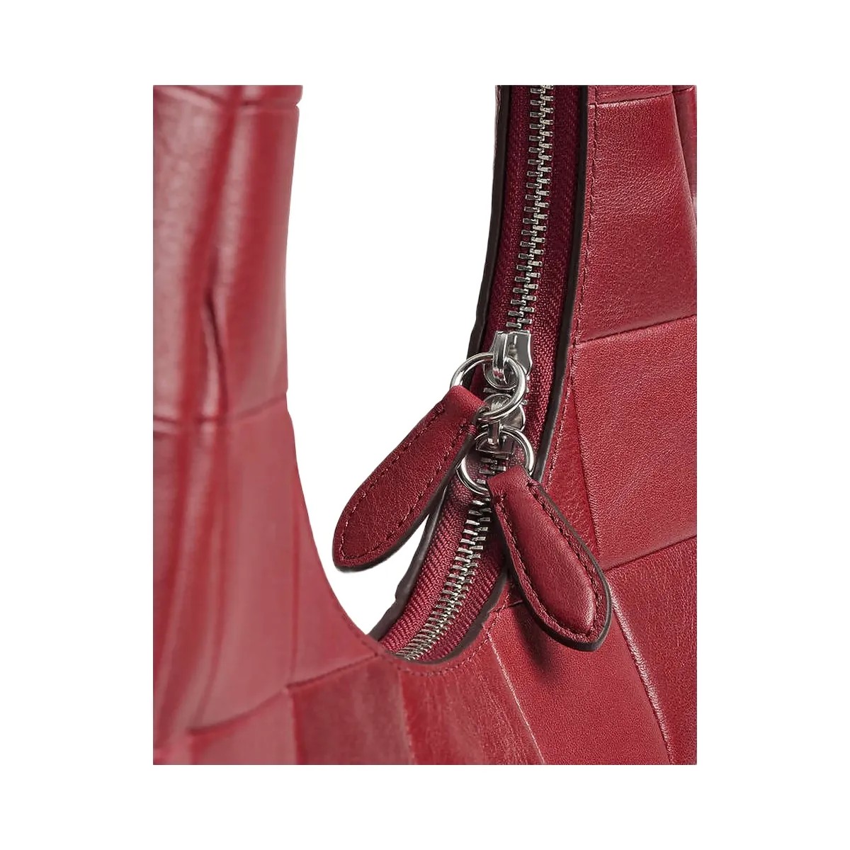 Coach Alter/Ego Crescent Shoulder Bag In Checkerboard Upcrafted Leather Dark Ruby - HypeFly India View 3