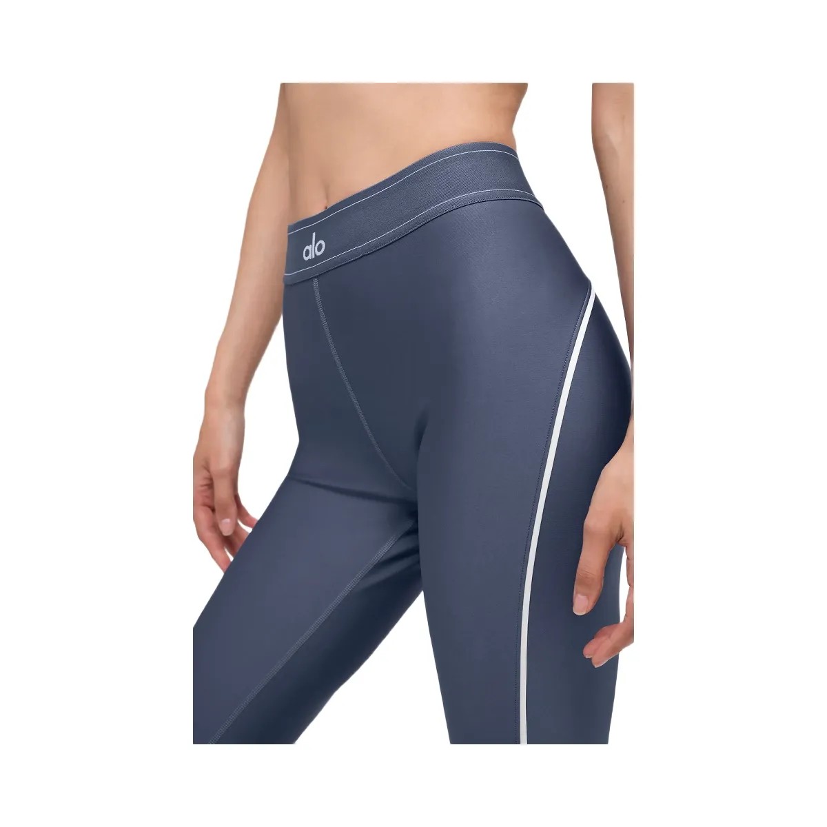 Alo Women's Airlift High-Waist Suit Up Legging - Bluestone/White - HypeFly India View 3