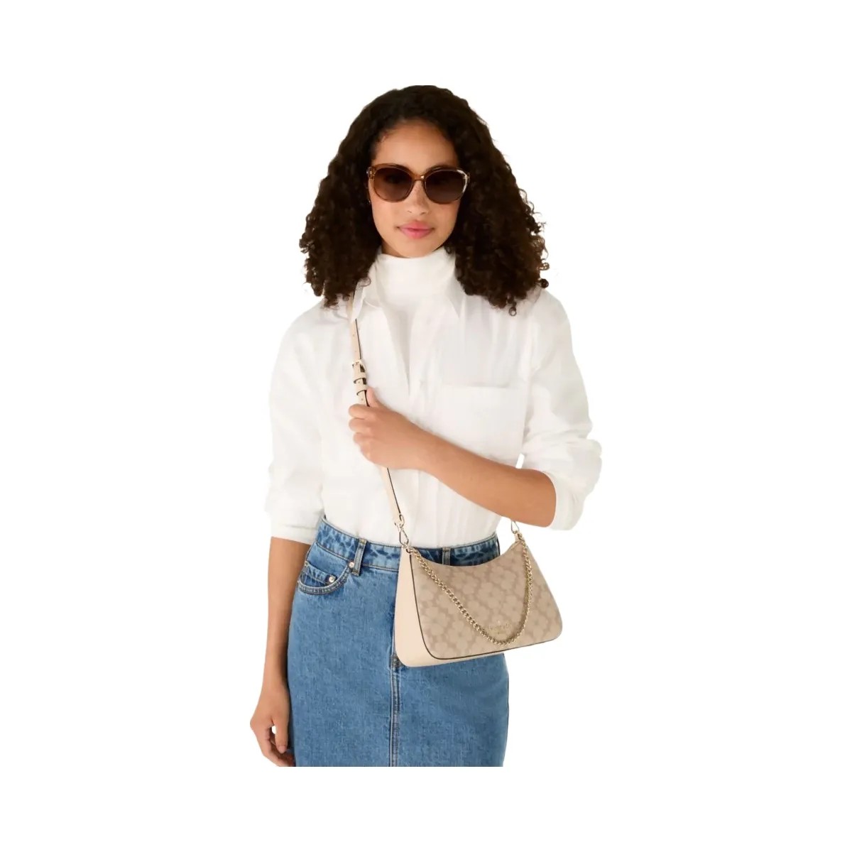 Kate Spade Signature Spade Flower Medium Convertible Crossbody Dark Beige Multi - HypeFly India View 2