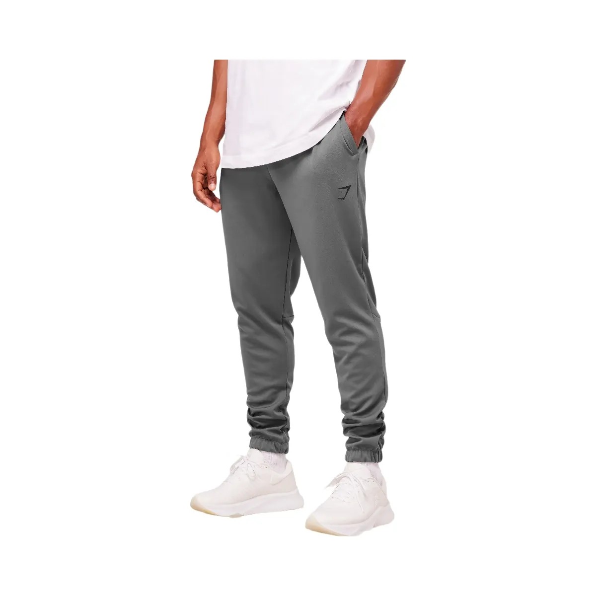 Gymshark Arrival Knit Block Joggers - Dark Grey - HypeFly India View 3