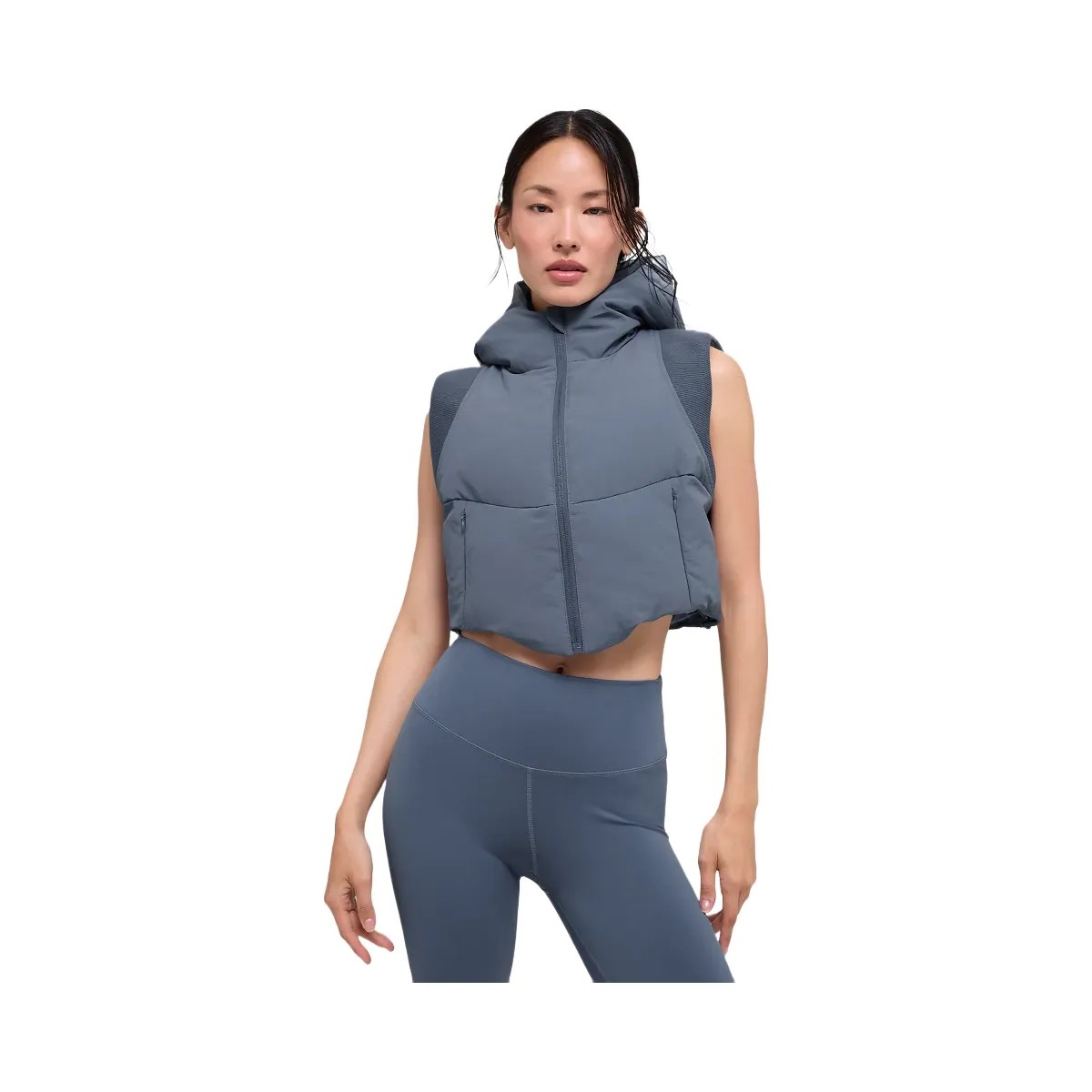Alo Women's Fast Lane Puffer Vest - Bluestone - HypeFly India View 1
