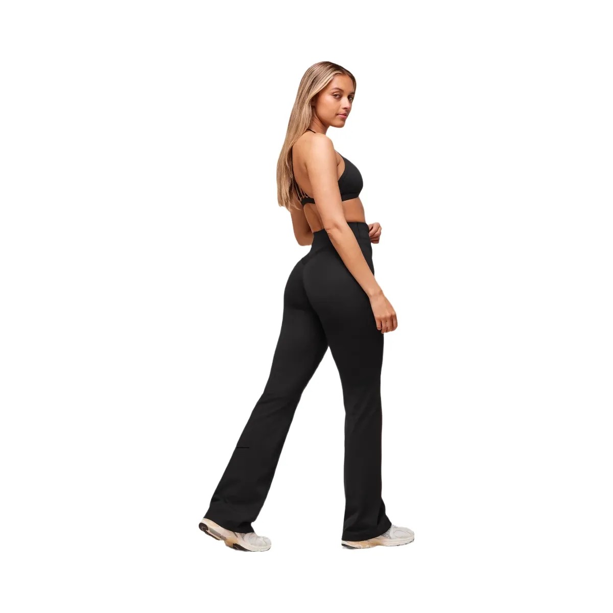 Gymshark Whitney Flared Leggings - Black - HypeFly India View 4