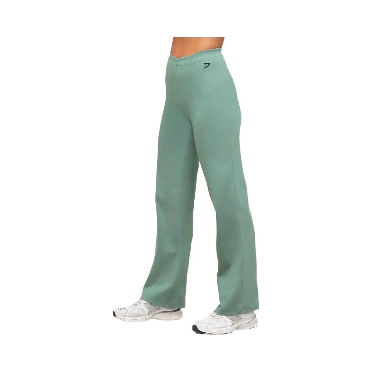 Gymshark Ribbed Cotton Straight Leg Pants - Celeste Blue/Heavy Blue - HypeFly India View 4