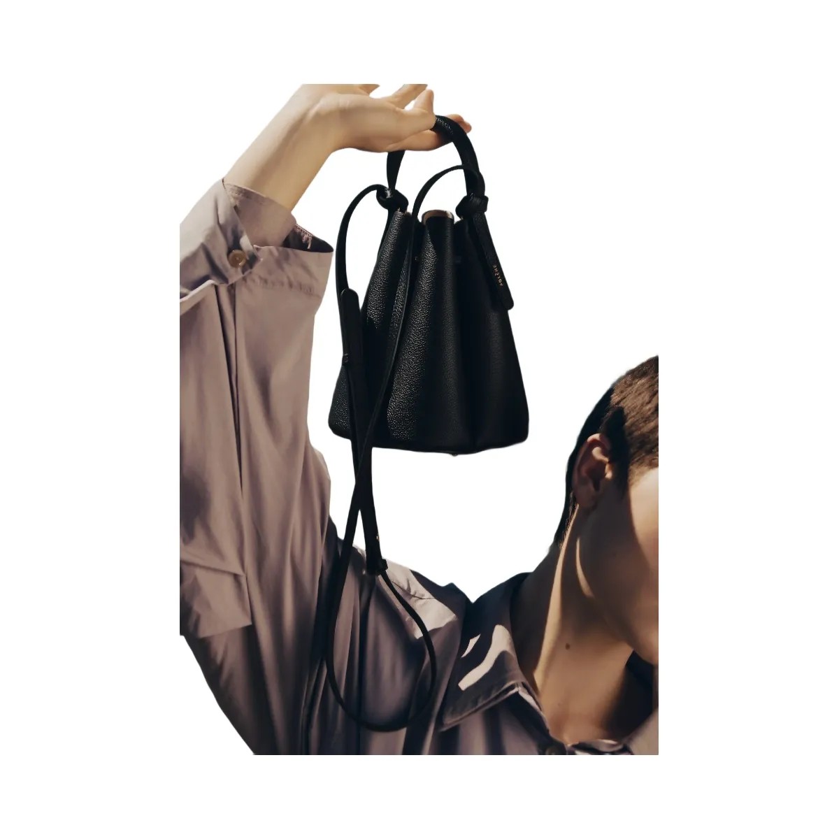 Polene Numero Huit Mini Textured Black - HypeFly India View 2