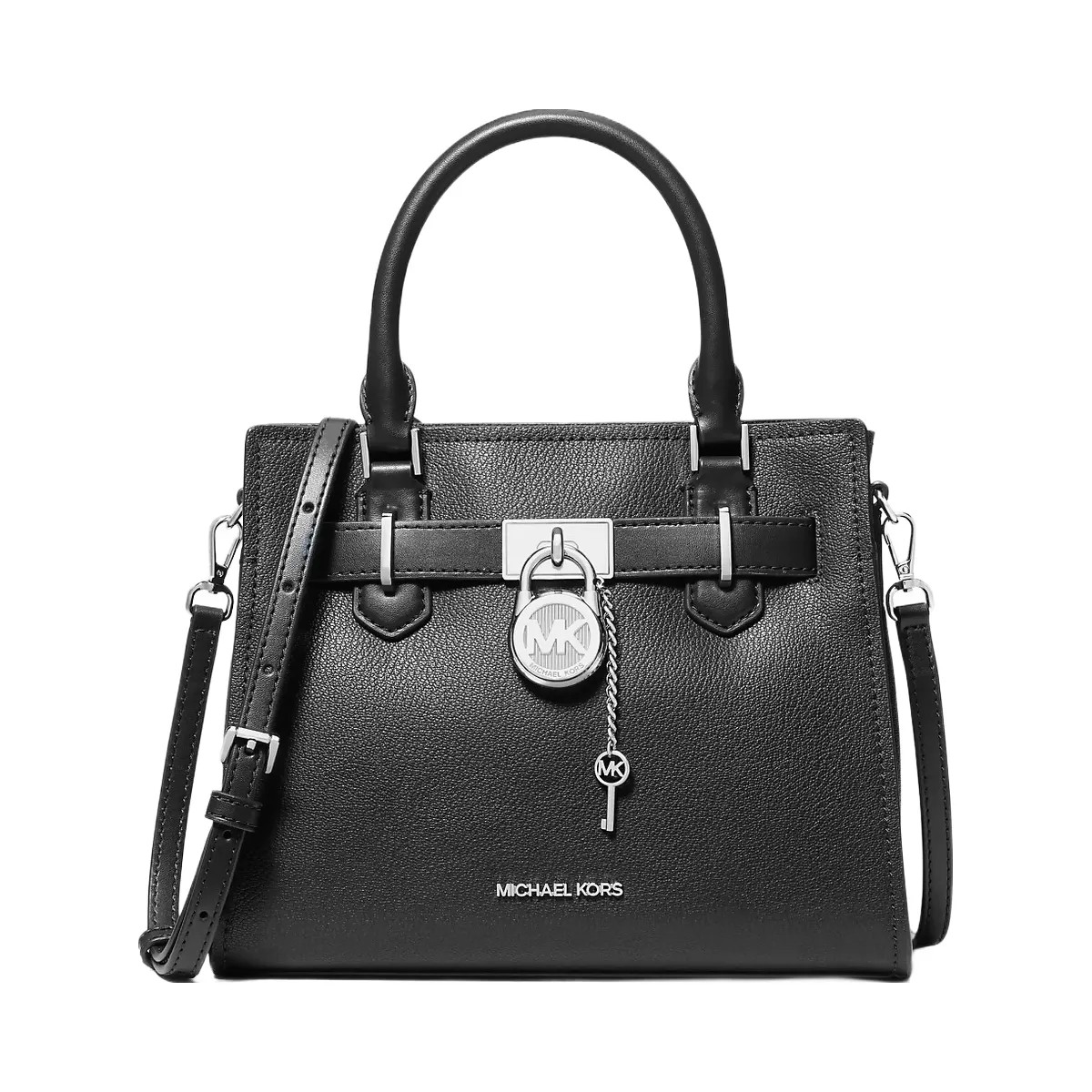 Michael Kors Hamilton Small Leather Satchel Black - HypeFly India View 1